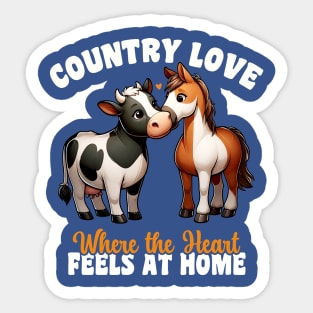 Country Love Where the Heart is at Home – Village Life Love Sticker